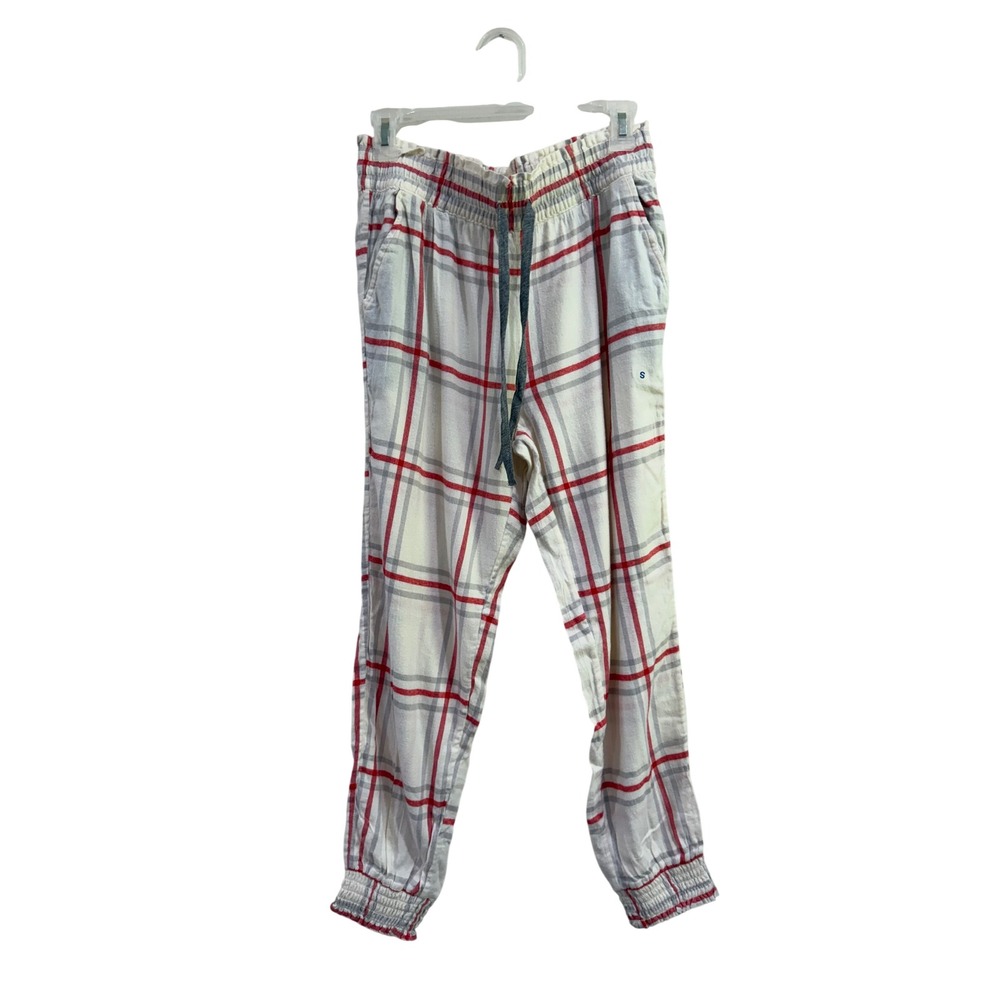 Aerie Women Red Gray Plaid Pajama Jogger Pants Sleepwear 4216-125 Small NEW